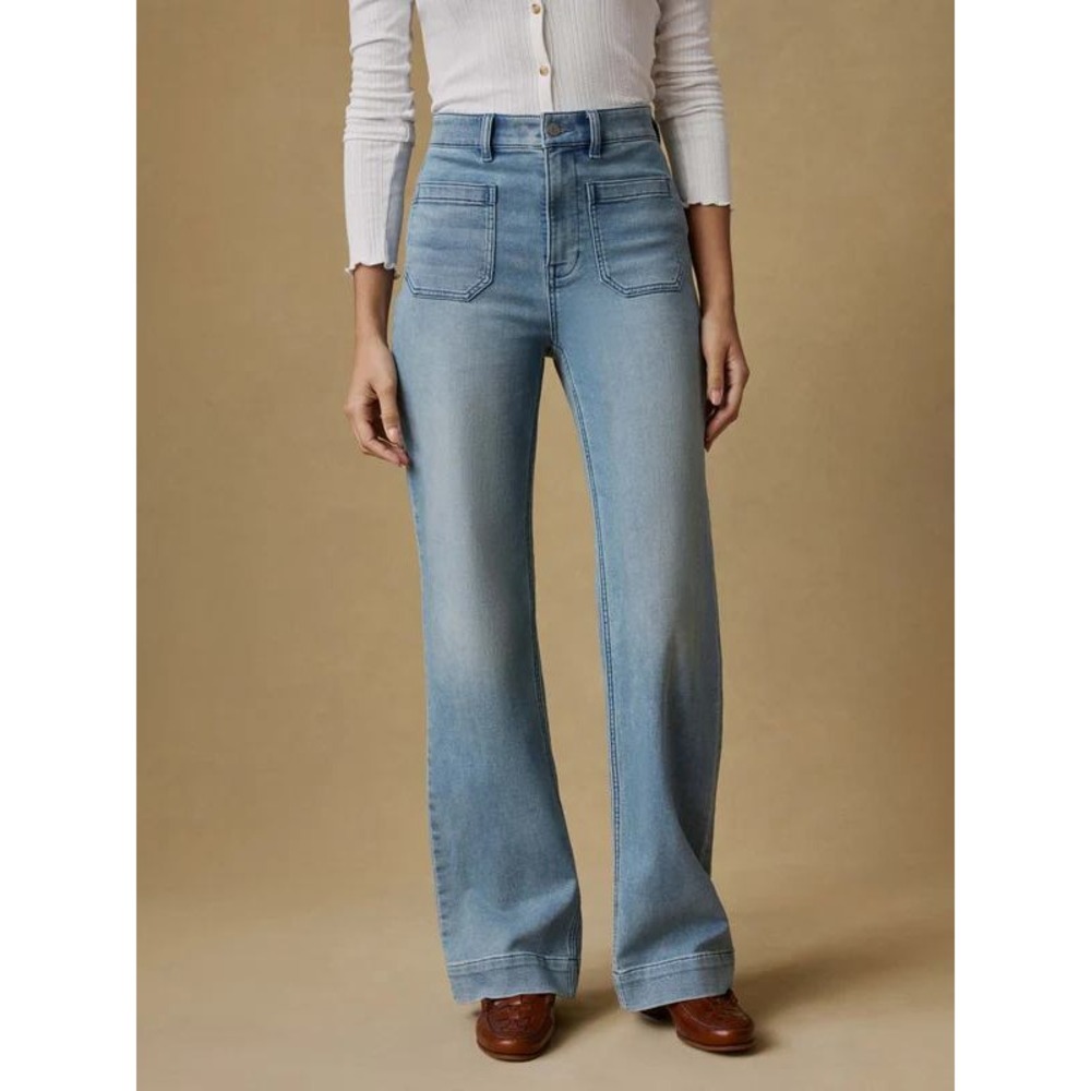 Faherty Stretch Terry Patch Pocket Pant Size 27 Coastal Boho Light Wash